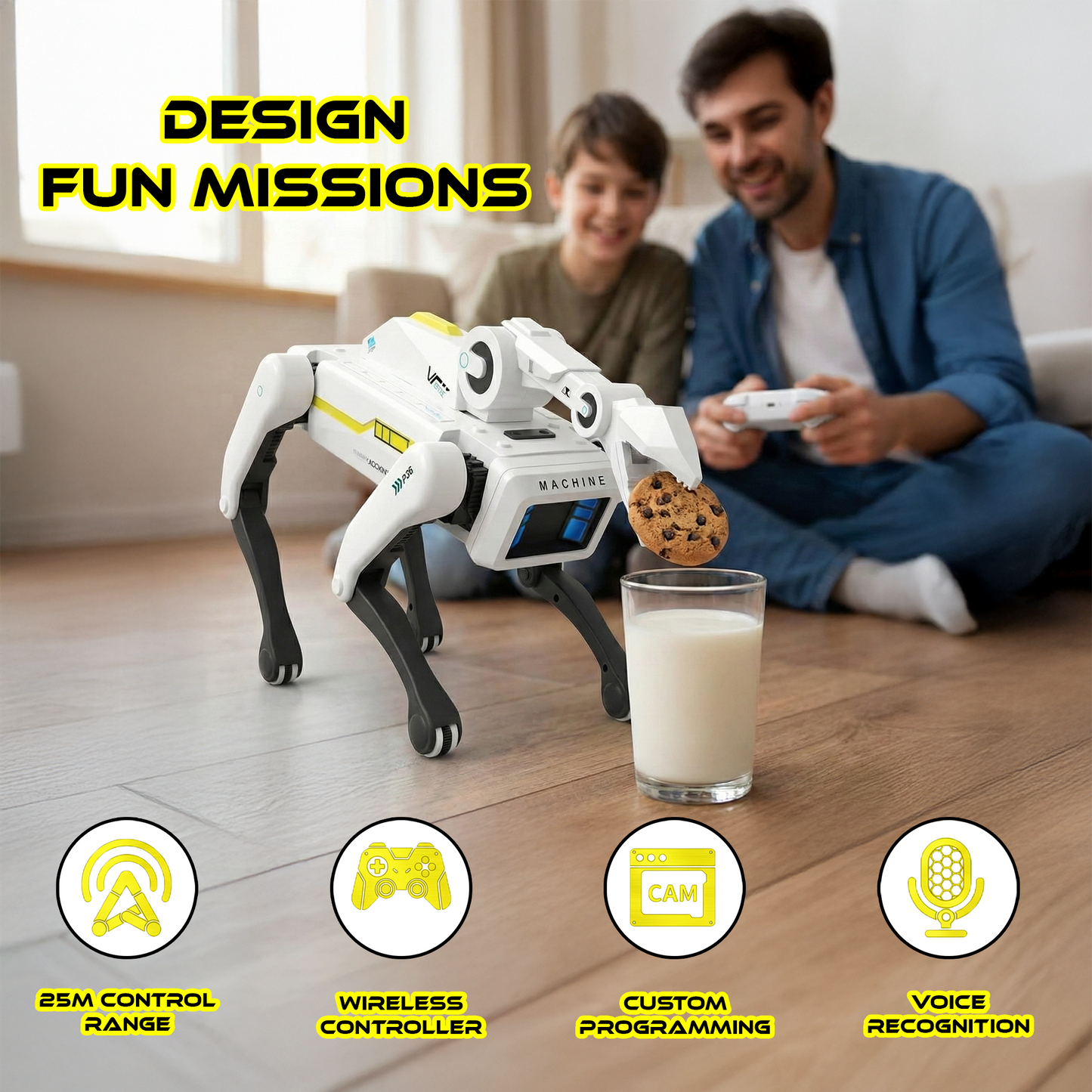 YKO Robot Dog with Interactive Claw, Voice