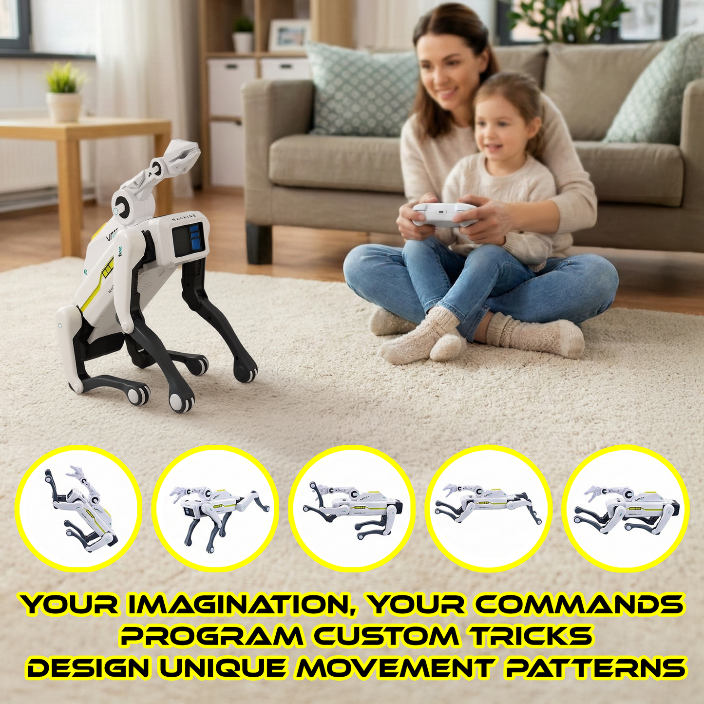 YKO Robot Dog with Interactive Claw, Voice