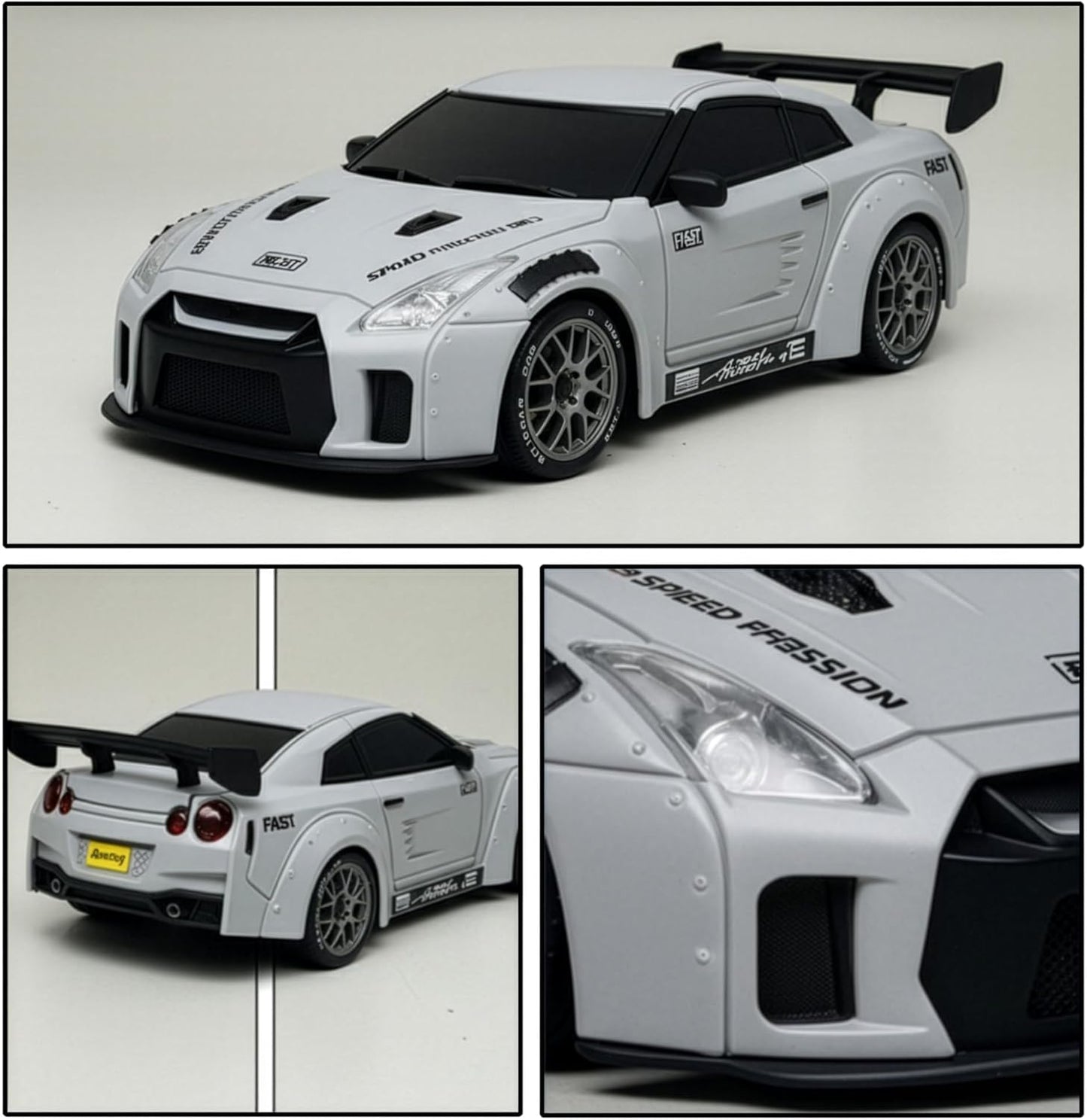 YKO 1:20 Drift Car, 1:20 4WD High Speed 20KM/H Car with LED Lights, 6 Traffic Cones & 8 Track Barriers, Racing Toy for Adults - View 3