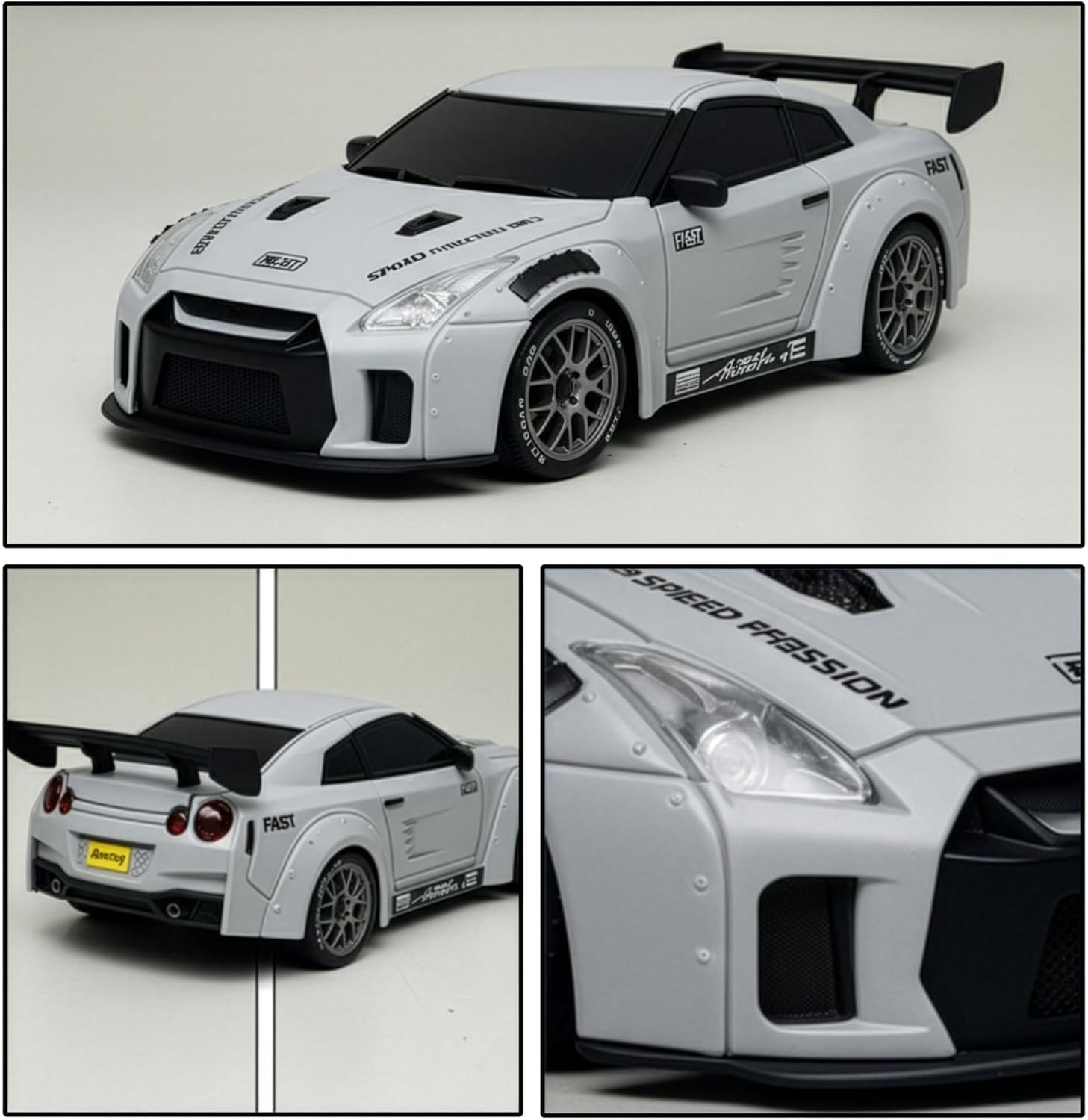 YKO 1:20 Drift Car, 1:20 4WD High Speed 20KM/H Car with LED Lights, 6 Traffic Cones & 8 Track Barriers, Racing Toy for Adults - View 3